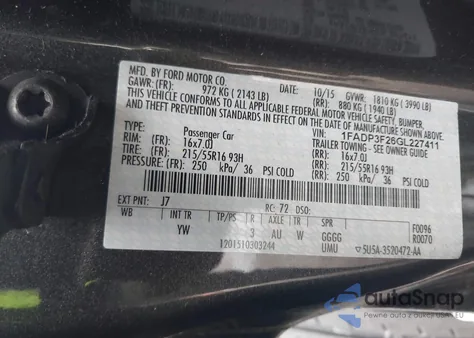 2016 Ford Focus Se from USA, damaged, VIN 1FADP3F26GL227411